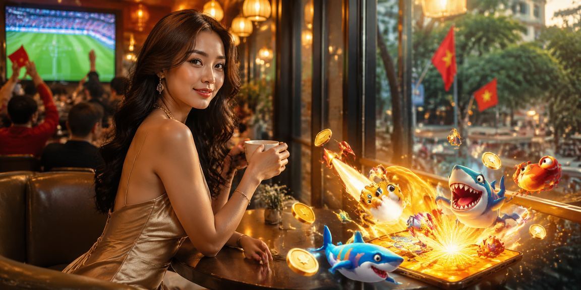 Người chơi bắn cá online bên ly cà phê Hà Nội buổi sáng